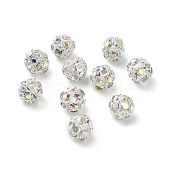 6 мм латунные бусины из хрусталя ab со стразами&nbsp;KK-S519-01A-01S