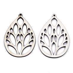 Неокрашенные натуральные деревянные большие подвески&nbsp;WOOD-N007-019