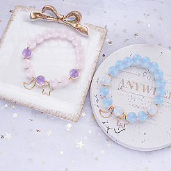 1 нить натуральных бусин из аквамарина&nbsp;G-GO0001-52