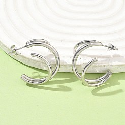 Серьги-гвоздики из нержавеющей стали 304 с тройным креплением&nbsp;EJEW-Z098-16P