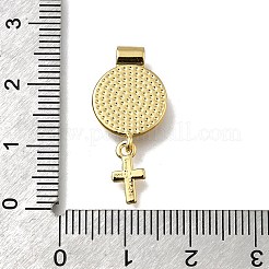 Латунный паве натуральный белый ракушка плоский круглый с крестообразными подвесками&nbsp;KK-C090-40G-05