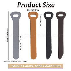 24 шт. 4 цвета искусственной кожи фиксатор молнии сменный для ремонта сумочки для багажа аксессуары&nbsp;DIY-GF0011-62B