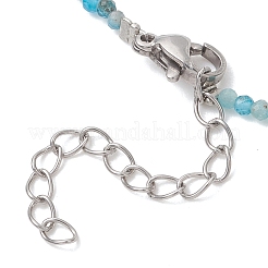 Ожерелья из граненых круглых бусин из натурального апатита диаметром 2 мм.&nbsp;NJEW-JN05918-02