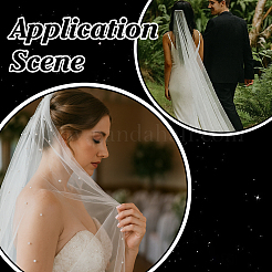 Свадебная фата из полиэфирной сетки&nbsp;AJEW-WH0709-052