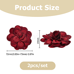 2 шт. пряжки для обуви из полиэстера с цветочным узором&nbsp;DIY-HS0002-13B