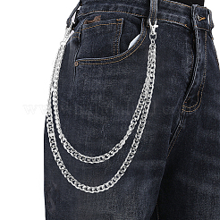 Ремни из сплава двухслойные цепные для брюк&nbsp;AJEW-WH20018-130P