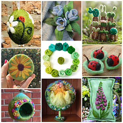 75г 15-х цветная шерстяная ровница для валяния&nbsp;DIY-TA0011-31B