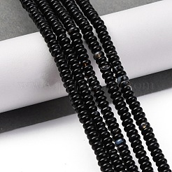 Нити бусин из натурального черного полосатого агата (окрашенного и нагретого)&nbsp;G-C171-B02-02