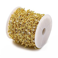 Цепочки из бисера из натурального ховлита ручной работы&nbsp;CHC-L050-01G-01