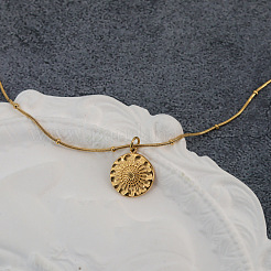 Богемные подвески в виде цветов из нержавеющей стали 304 с рельефным рисунком для женщин.&nbsp;WG2EB36-01