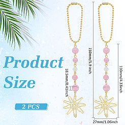 2 шт. подвесные украшения из сплава солнца и стекла&nbsp;AJEW-ME0001-52C