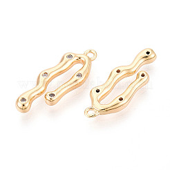 Латунные микропаве прозрачные подвески с фианитом&nbsp;KK-N267-07G