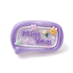 6 шт. 6 стиля смешанной формы со словами из непрозрачной смолы для рисования&nbsp;AJEW-TB00015