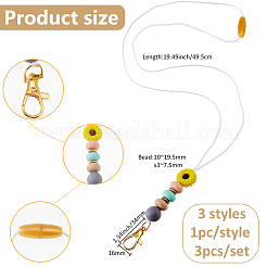 3шт силиконовая ромашка и шнурок из нейлоновой нити&nbsp;HJEW-FH00108