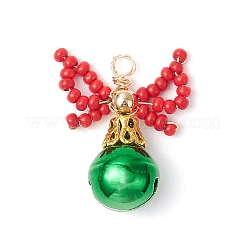 4 шт. 4-х цветные латунные подвески-колокольчики&nbsp;PALLOY-MZ00715