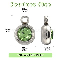 20 шт. 10 цвета 201 нержавеющая сталь стразы подвески&nbsp;STAS-FS0002-05