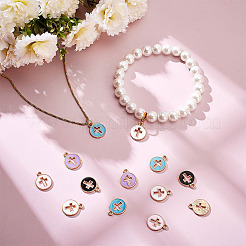 80шт подвески из эмалированного сплава с покрытием из светлого золота&nbsp;ENAM-ME0001-09