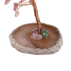 Натуральные клубничные кварцевые чипсы и агатовые украшения для пьедестала&nbsp;DJEW-A001-04B