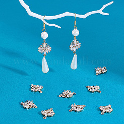 10 шт. латунные подвески-коннекторы из прозрачного стекла&nbsp;KK-ME0002-81