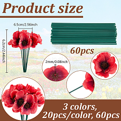 60 шт. искусственные головки мака из ткани 3 цветов&nbsp;AJEW-GA0009-24