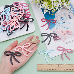 40 шт. 4-х цветные акриловые подвески-бантики для бокалов вина&nbsp;DIY-AR0004-71