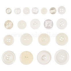 Плоские круглые пуговицы из смолы&nbsp;BUTT-TAC0017-01D