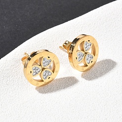 Кольцо с клевером&nbsp;EJEW-G453-04G