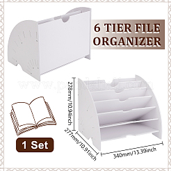 Веерообразный пластиковый настольный книжный шкаф держатели для папок-файлов&nbsp;ODIS-WH0001-71