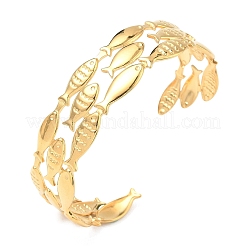 Браслеты-манжеты из нержавеющей стали 304&nbsp;BJEW-B158-04G-01