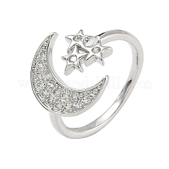 Манжеты из латуни с микро паве кубический цирконий для женщин&nbsp;RJEW-D322-04P