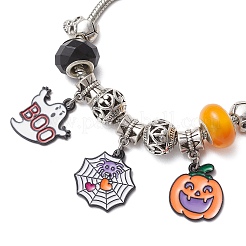 Браслеты с подвесками из эмалевого сплава на Хэллоуин&nbsp;BJEW-JB12009-02