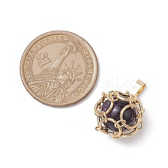 Плетеный мешочек из нержавеющей стали с подвесками из пакраме и драгоценными камнями&nbsp;PALLOY-JF02735-01