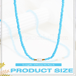 1 шт. ожерелья из натурального рисового жемчуга и стеклянных бусин для женщин&nbsp;NJEW-LP0007-01C