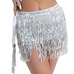 Пояс из полиэстера с блестками и цепочками&nbsp;AJEW-WH0166-70A