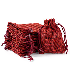 20 шт. прямоугольные мешочки из полиэстера с имитацией мешковины&nbsp;ABAG-TA0001-96C