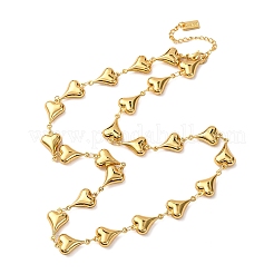 Ожерелья из нержавеющей стали 304 в форме сердца для женщин&nbsp;NJEW-G178-02G-02