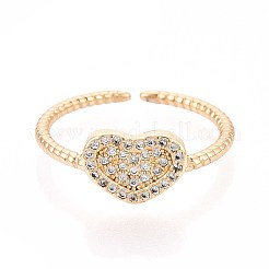 Манжеты из латуни с микро паве кубический цирконий для женщин&nbsp;KK-T071-54G