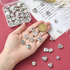 60 шт. 10 стиля бусины из сплава в тибетском стиле на тему Дня святого Валентина&nbsp;TIBEB-CJ0001-38