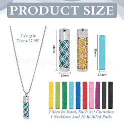 2 шт. 2 стиля из нержавеющей стали диффузор эфирного масла подвеска ожерелье для женщин&nbsp;NJEW-WR0001-04A