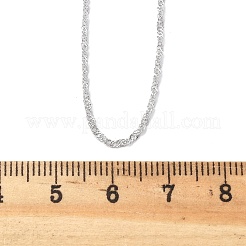 Антикоррозийное родиевое покрытие 925 стерлинговое серебро сингапурская цепочка ожерелья&nbsp;STER-F039-40cm-06P