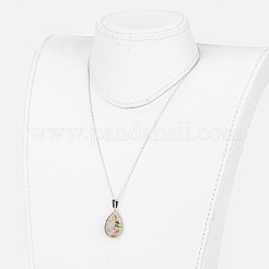 Природные и синтетические драгоценный кулон ожерелье&nbsp;NJEW-JN02160