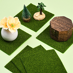 6 шт. квадратной ткани с искусственным мхом&nbsp;DJEW-SP0001-23