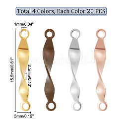 80 шт. 4-х цветные латунные соединительные подвески&nbsp;KK-PH0004-94