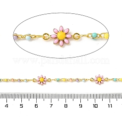 Латунные эмалированные цветочные звенья цепи&nbsp;CHS-H112-22G-01