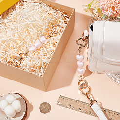 2 шт. розовые цепочки для удлинителей из сплава в форме сердца&nbsp;DIY-AR0004-96