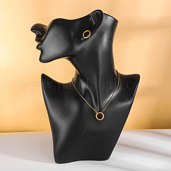 Ожерелья с подвеской в виде витого кольца из нержавеющей стали 304 для женщин&nbsp;FS-WGB56F0-01