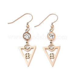 Серьги-подвески из нержавеющей стали 304 с треугольными подвесками&nbsp;EJEW-Z129-20RG