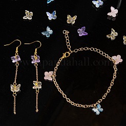 50 шт. 5 цвета прозрачные стеклянные подвески&nbsp;GLAA-FS0001-05