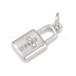 Латунные микропаве прозрачные подвески с фианитом&nbsp;KK-G544-08P-01