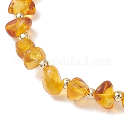 Эластичные браслеты из натуральных янтарных бусин для женщин&nbsp;BJEW-JB13294